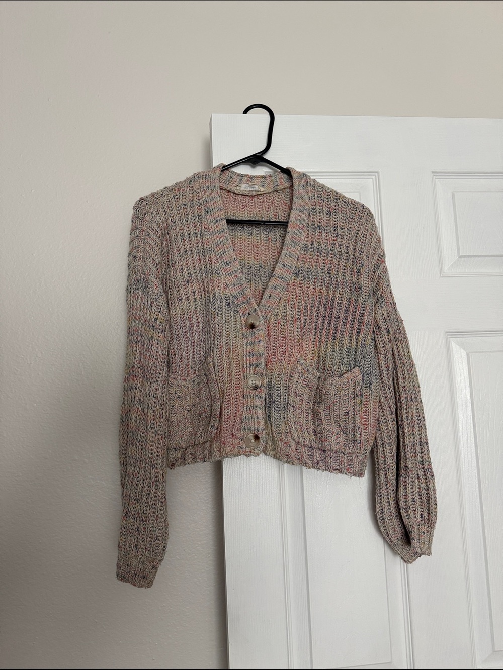 Steve Madden Multicolor Pastel Knit Button-Front Cardigan